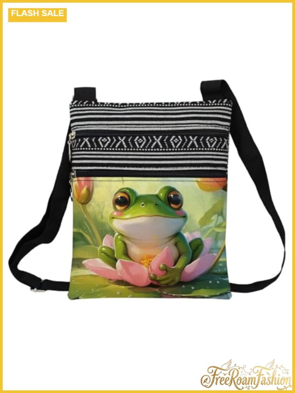 Women's Polyester Crossbody Bag Adjustable Strap Zipper Travel Handbag